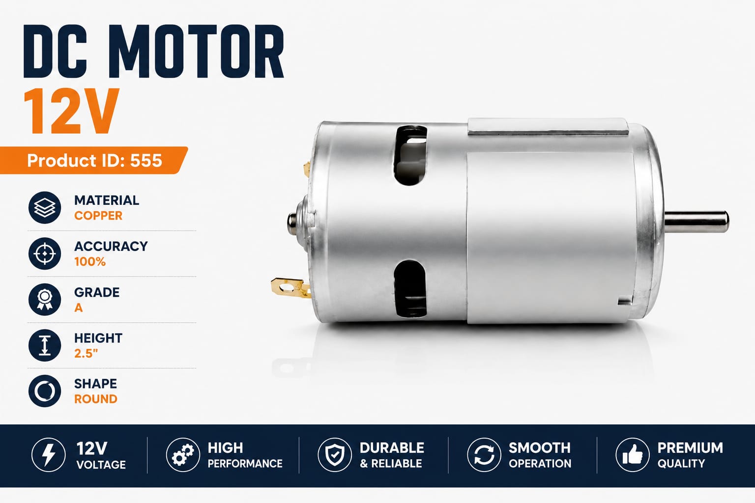 DC Motor Fan(12V-2.5")(P.No.555-Small) Only Motor